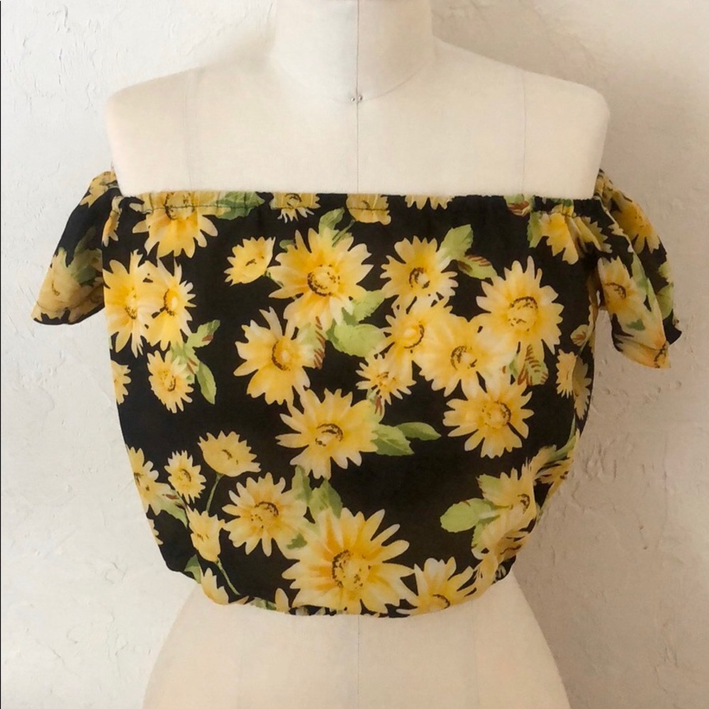 LF Sheer floral crop top